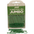 JAM Paper – Trombones géants, vert, 6 paquets de 75, total de 450 (42186878g)-Longueur : 2 po