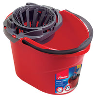 Vileda Seau QuickWring et essoreur-Seau à forme ovale graduée pouvant contenir jusqu'à 10 litres d'eau