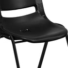 Flash Furniture - Chaise coquille noire ergonomique et empilable de la série HERCULES avec hauteur de siège de 16 po.-Siège - coquille ergonomique en plastique noir