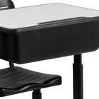 Flash Furniture Bureau et chaise d’étudiant à hauteur réglable avec cadre piédestal noir-Bureau avec compartiment ouvert pour livres