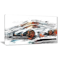Designart – Voiture de course moderne sur toile (PT2632-32-16)-Impression