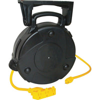 Lind Equipment, Dévidoirs industriels-Une languette de dégagement sur le support de montage convertit rapidement et facilement la bobine d'une utilisation stationnaire à une utilisation portable