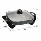 Kenmore - Poêle électrique antiadhésive avec couvercle - 12 po x 12 po - noir et gris-Temperature reglable avec une plage allant de «?chaud?» à 204 deg C
