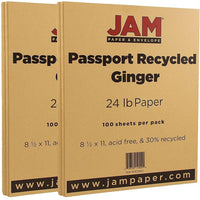 Jam Paper Papier recyclé Passport lisse, 8 1/2 x 11 po, gingembre, paquet de 200-Gingembre