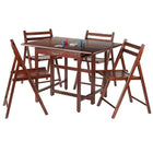 Winsome – Ensemble de table à abattant Taylor 5 pièces, 4 chaises pliantes, noyer (94557)-Fabriqué de bois massif avec fini noyer