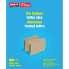 Staples - Chemises de classement recyclées, format lettre, 8 1/2 x 11 po, sable naturel, paquet de 100-Onglets réversibles mi-largeur pour un étiquetage facile