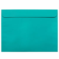  JAM Paper - Enveloppes Colourées pour catalogue de livrets 9 x 12 - Bleu mer recyclé - Paquet de 100-Couleur : Brite Hue Sea Blue recyclé