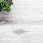 Chaise de patio avec accoudoirs et dossier arrondi, intérieur/extérieur, blanc (CO-3-WH-GG)-7