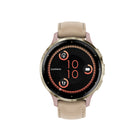 Garmin - Venu 3S - 41mm Lunette en acier inoxydable Soft Gold avec boîtier et bracelet en silicone rose poudré-Taille physique 41 x 41 x 12 mm; Convient aux poignets d'une circonférence de 110 à 175 mm