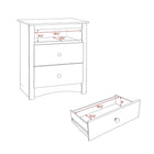 PrepacMC – Grande table de chevet à 2 tiroirs avec tablette ouverte de la collection Sonoma, 28 po, noir-Assemblage nécessaire