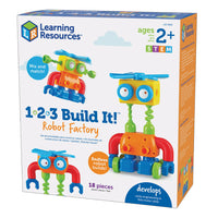 Learning Resources - 1-2-3 Construisez-le ! ™ Usine de robots-Créez vos propres créations de robots imaginatives avec ce jouet à construire vous-même