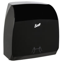 Scott - Distributrice manuelle d’essuie-mains Slimroll - pour essuie-mains Scott Slimroll avec mandrin orange - 12,65 po x 13,02 po x 7,18 po - Noire-Comprend 1 distributrice manuelle d’essuie-mains Scott Slimroll