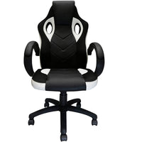 Nicer Furniture - chaise de jeu réglable ergonomique - blanc-Le design de style course fonctionne comme chaise de jeu et chaise de bureau.  