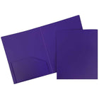 JAM Paper Chemise de présentation 2 pochettes, plastique robuste, 9 x 12 po, violet, 12/paq.-Violet