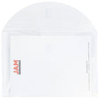 JAM Paper Enveloppes à 3 pochettes avec fermeture à velcro, 9 3/4 x 13 po, transparent, 12/paquet-Offert avec bouton et ficelle, attache à boucle et à crochet, fermeture éclair, rabat intérieur, élastique et bouton-pression