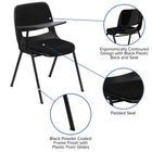 Flash Furniture – Chaise coquille ergonomique rembourrée avec tablette rabattable à droite, noir (RUTEO101PADRTAB)-6