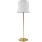 Dainolite - Lampe sur pied transitionnelle Dainolite, 1 lumière, laiton vieilli avec abat-jour tambour blanc-Laiton vieilli
