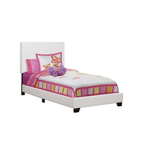 Monarch Specialties - 5911T Lit Simple - Simili-Cuir Blanc-Style contemporain tendance