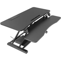 Rocelco - Élévateur de bureau électrique EDR de 37,4 po de large avec portée verticale améliorée et AC-USB - Noir-Noir