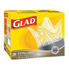 Glad - Sacs à déchets transparents, très grands - 135 L - 20 Pack -SACS À ORDURES TRANSPARENTS: Boîte de 20 très grands sacs à ordures de Glad d’une capacité de 135 L.