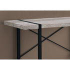 Monarch Specialties - 7315 Bureau 48 po L - Faux Bois Taupe/Metal Noir-La barre métallique en forme de X à l'arrière du bureau offre un soutien et ajoute une touche décorative