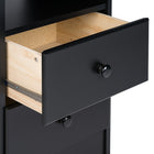Prepac - Table de chevet Astrid BDNH-0402-1 à 2 tiroirs, noir-Construite de bois composites laminés non toxiques avec un panneau MDF solide