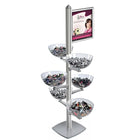 Azar Displays – Support d’affichage sur pied avec bols (300298-SLV)-Dimensions : 17 haut. x 11 larg. (po)