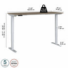 Bureau assis-debout à hauteur réglable 72 po x 30 po Move 40 Series de Bush Business Furniture - hickory moderne/gris métallique-Le piètement d’acier soudé de calibre 16 offre une excellente solidité structurelle avec un poids supporté pouvant atteindre 176 lb