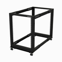 StarTech - Rack 15U à 4 poteaux à profondeur réglable et à cadre ouvert-Offre des repères faciles à lire pour les unités de rack (U) et la profondeur, ce qui facilite l’adaptation du rack mobile à votre équipement