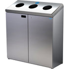 Frost – Poste de recyclage à trois trous, au sol, acier inoxydable (316-S)-Capacité : 42 gallons