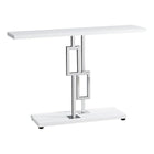 Monarch Specialties - 3266 Table D'Appoint - 48 po L/Blanc Lustre/Metal Chrome-Large et spacieux plateau fini blanc lustré