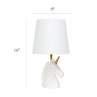Lampe de table licorne étincelante or et blanc Simple Designs-Cordon de 5 pi
