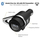 Scosche BTFREQ PREMIUM - Kit voiture mains libres sans fil - Noir-Émetteur FM avec affichage numérique et prise audio pour se connecter directement au port auxiliaire du véhicule à l'aide d'un câble 3,5 (inclus).