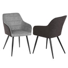 My Home My Living - Fauteuil similicuir et tissu - Gris - Paquet de 2-Le fauteuil contemporain enrichira n'importe quelle pièce de la maison et du bureau