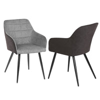 My Home My Living - Fauteuil similicuir et tissu - Gris - Paquet de 2-Le fauteuil contemporain enrichira n'importe quelle pièce de la maison et du bureau