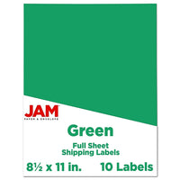 Jam Paper - Étiquettes autocollantes pleine page Astrobright, 8 1/2 x 11 po, vert gamma, 10/paquet-Dimensions : 8,5 po x 11 po