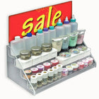 Azar Displays – Présentoir escalier à 4 niveaux pour comptoir, 8 x 16 x 8 po, transparent (326042)-Le présentoir de comptoir est doté de quatre niveaux empilés qui permettent d’afficher les produits avec facilité