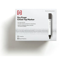 TRU RED - Marqueurs à Effacement Sec - Pointe Biseautée - Noir - Paquet de 36-Pour écrire et effacer sur tableaux blancs, verre et autres surfaces effaçables à sec