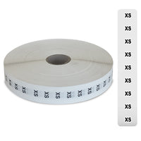 Eddie's Bandes d'autocollants Sizer - XS - impression noir et blanc sur clair - 3/4"x 4-1/2" - rouleaux de 1000-impression noir et blanc sur clair