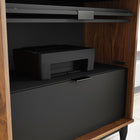 Sauder - 430053 La Collection Harvey Park Armoire d'ordinateur - Finition Grand Walnut-La moulure rabattable revele une etagere coulissante pour clavier/souris.