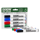 Dixon - Marqueurs effaçables à sec - pointe biseautée - couleurs assorties - paquet de 4-Pointe biseautée