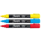 Marqueurs craies Sharpie à effacement humide, couleurs primaires variées, pointe moyenne, paquet de 3-La couleur opaque est parfaite pour une utilisation sur des tableaux noirs, blancs et lumineux, et sur du verre