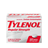 Tylenol Régulier, comprimés de 325 mg, 100 comprimés-Soulagement rapide et efficace du mal de tête, de la fièvre, des douleurs et des courbatures