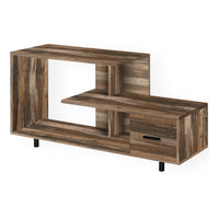 Monarch Specialties - 2611 Meuble Tv - 48 po L/Faux Bois Brun/1 Tiroir-Style unique art deco. Finition faux bois recupere brun peut accueillir toutes les tailles de television a support central.