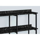 Monarch Specialties - 2220 Table D'Appoint 48 po L - Console Marbre Noir/Metal Noir-Assemblage requis: des instructions illustrees et tout le materiel sont fournis pour plus de commodite (des outils supplementaires peuvent être necessaires)