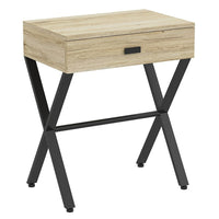 Safdie & Co. 18L Table D'Appoint - Métal Noir - Bois Récupéré 1 Tirroir-La table d'appoint peut être placée près du salon, de la salle de jeux ou même de votre chevet pour un accès facile.