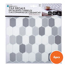 CTG – Carreaux muraux à motif ovale, multi-gris, 6 pièces-Polyvalent: utilisez les collants muraux pour dosseret à peler et coller pour les murs d'évier de cuisine, le dosseret de salle de bain, les murs de chambre à coucher, la buanderie, l'escalier ou sur toute autre surface plane non poreuse