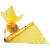Rouleau d'emballage pour violoncelle Hygloss, 12,5 pi x 20 po, jaune, paquet de 6-Collez des formes de cellophane sur du papier contact, en laissant un peu d'espace entre chaque forme pour coller à la fenêtre