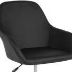 Flash Furniture - Fauteuil fonctionnel Cortana pour la maison et le bureau, dossier mi-hauteur, cuir noir (DS8012LBBLK)-Siège pivotant
