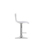 CorLivingMC – Tabouret de bar ajustable à dossier haut incurvé, similicuir blanc, ensemble de 2-Vendu en ensemble de deux